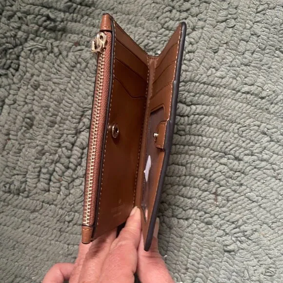 Kate Spade Leila Small Slim Bifold Wallet Warm Gingerbread Brown - Picture 6 of 7